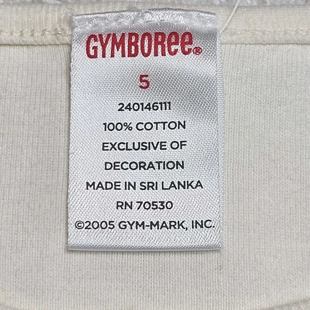 Vintage Gymboree Top Girls Size 5 White Cherry Pie Jubilee T Shirt Y2K NWT Bows